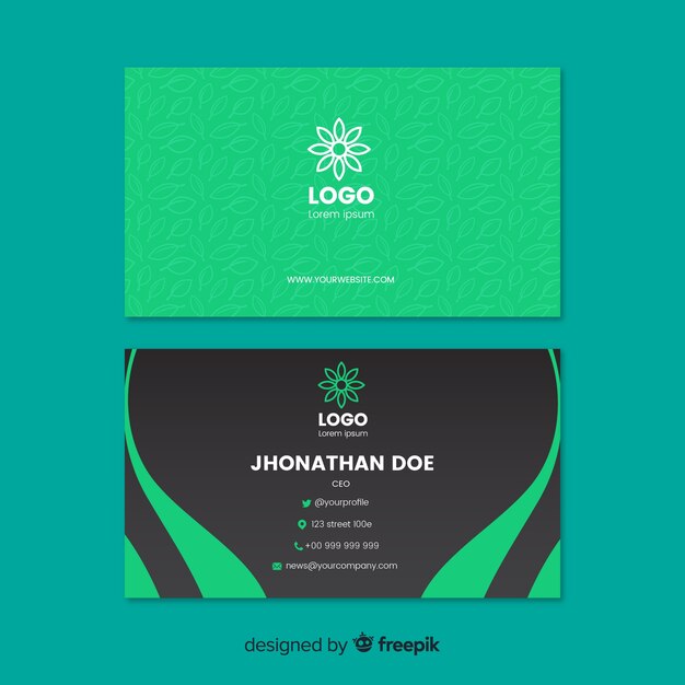 Beautiful business card with nature concept