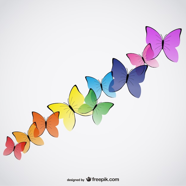 Free vector beautiful butterflies