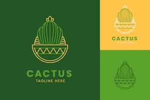 Free vector beautiful cactus logo template