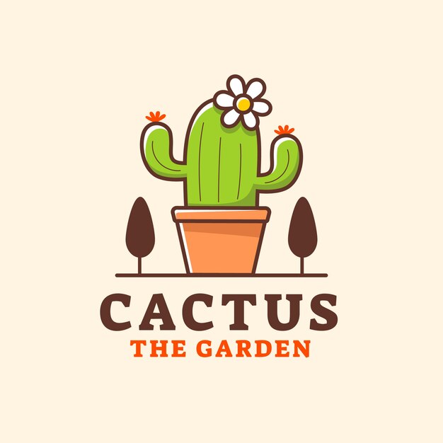 Beautiful cactus logo template