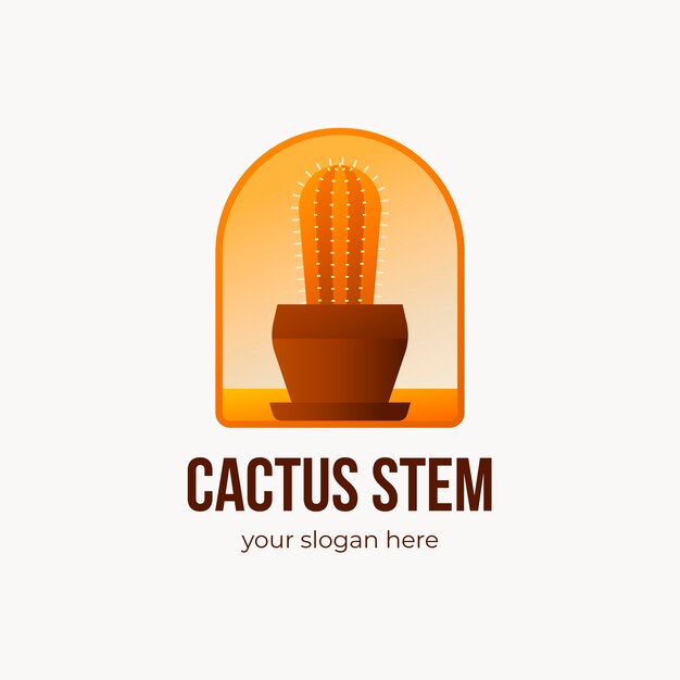 Красивый шаблон логотипа кактуса