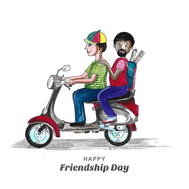 Beautiful card for friendship day hand draw watercolor background