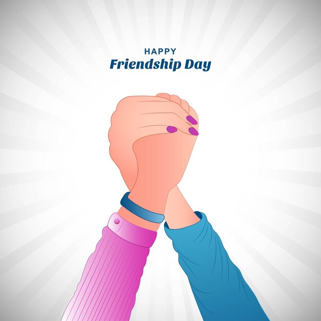 Beautiful card for friendship day with holding promise hand background