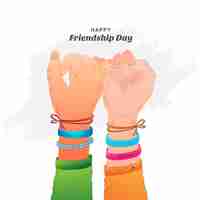 Free vector beautiful card for friendship day with holding promise hand design