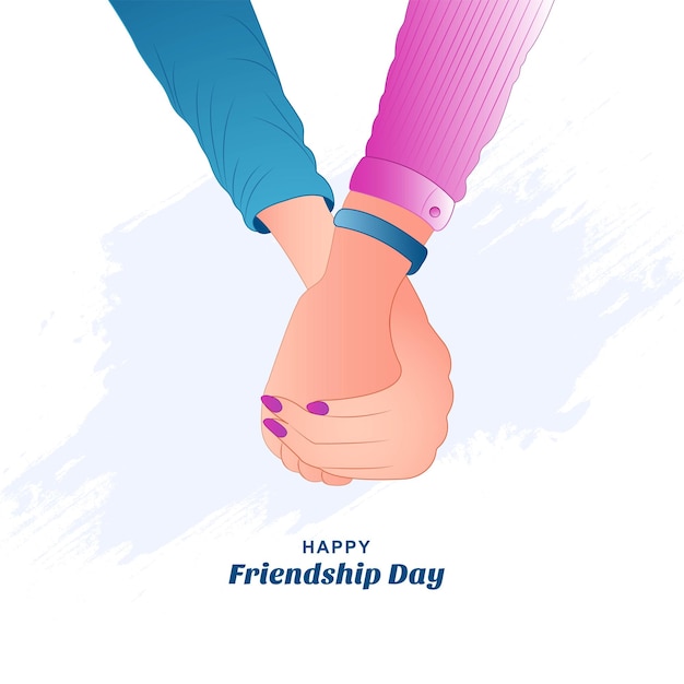 Free vector beautiful card for friendship day with holding promise hand design