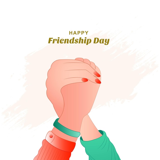 Beautiful card for friendship day with holding promise hand design
