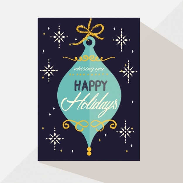 Beautiful card with blue christmas decoration