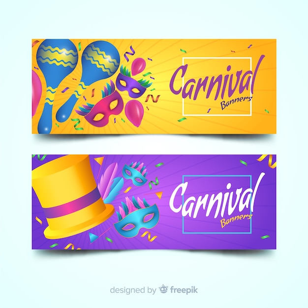 Free vector beautiful carnival banners