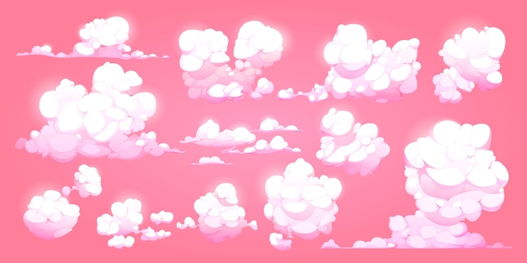 Free Vector beautiful cartoon cloud collection