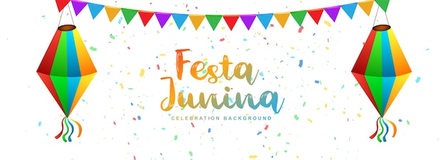 Beautiful celebration festa junina flags garland decorative banner design