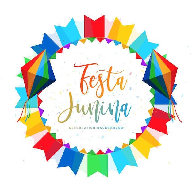 Vettore gratuito bellissimo poster di celebrazione dello sfondo della carta festa junina