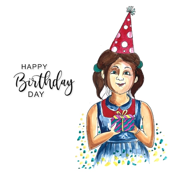 Free vector beautiful celebration women holding birthday gift card background