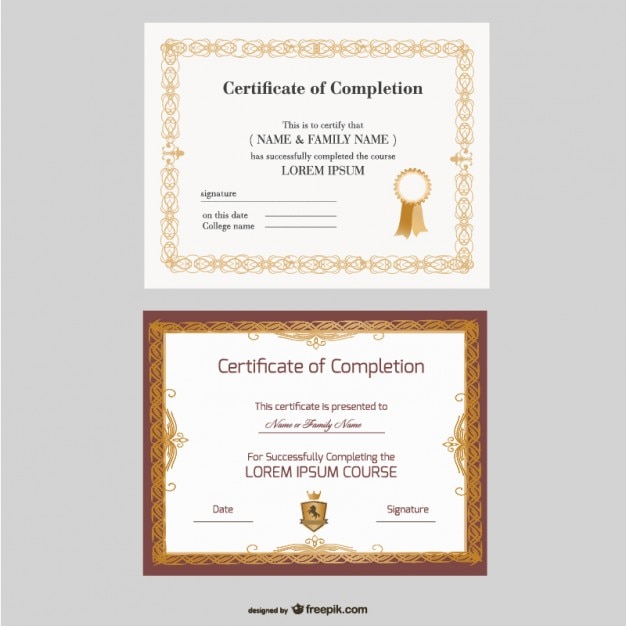 Free vector beautiful certificate templates