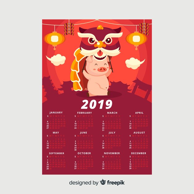 Beautiful chinese new year calendar