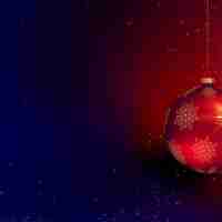 Free vector beautiful christmas 3d ball with text space