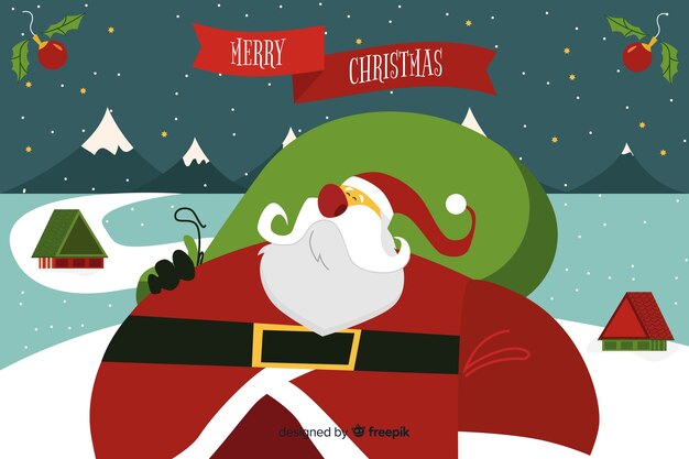 Beautiful christmas background in flat design