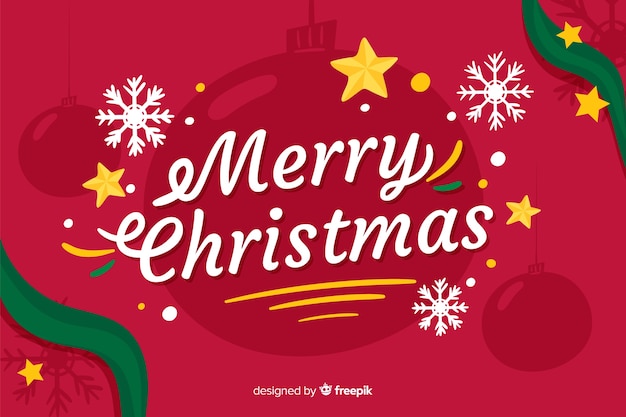 Beautiful christmas background in flat design