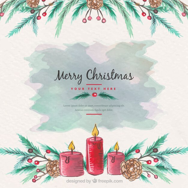 Бесплатное векторное изображение Красивый фон рождество из акварели
