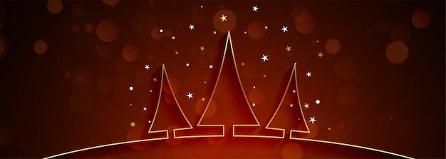 Beautiful christmas banner with golden tree