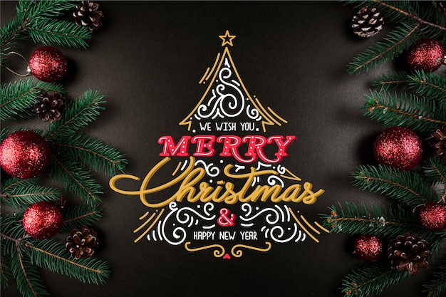 Beautiful christmas concept with lettering