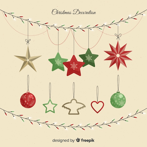 星とbaublesと美しいクリスマスの装飾