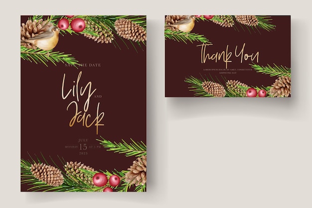 Free vector beautiful christmas floral and leaves background