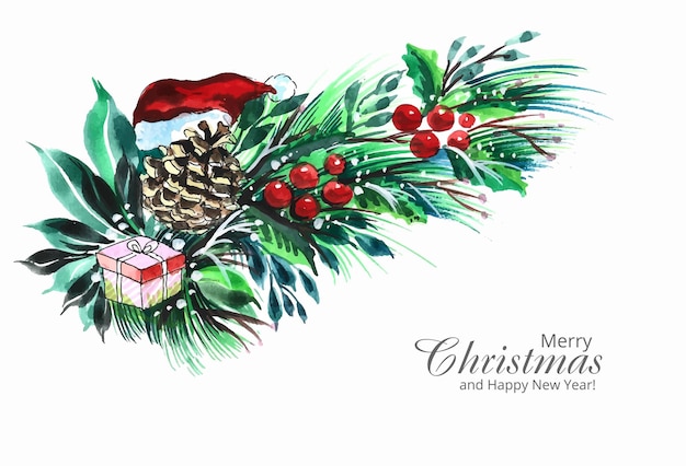Красивые рождественские гирлянды праздничная открытка фон