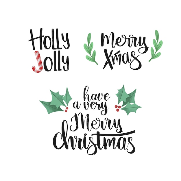 Free vector beautiful christmas lettering