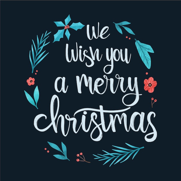 Free vector beautiful christmas lettering