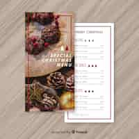 Free vector beautiful christmas menu template