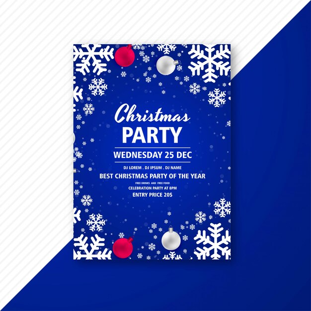 Beautiful christmas party celebration flyer  