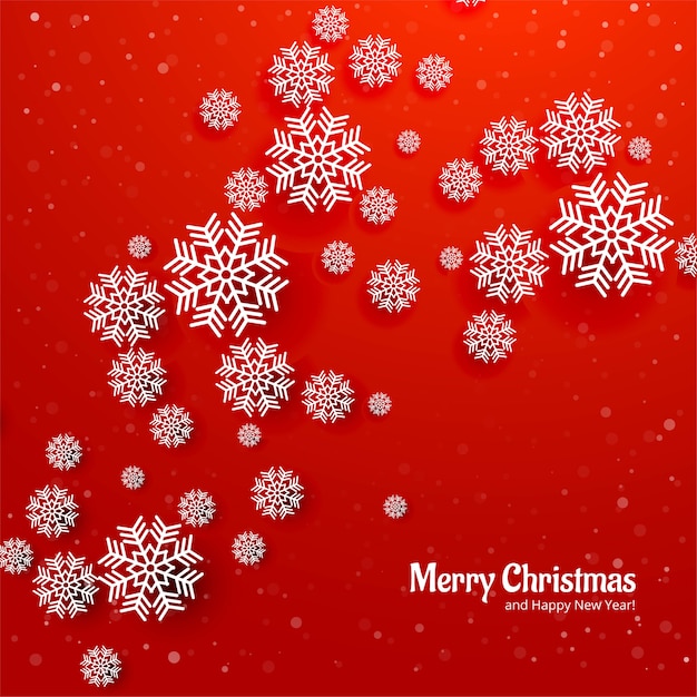 Beautiful christmas snowflack card red background