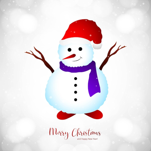 Free vector beautiful christmas snowman christmas card background