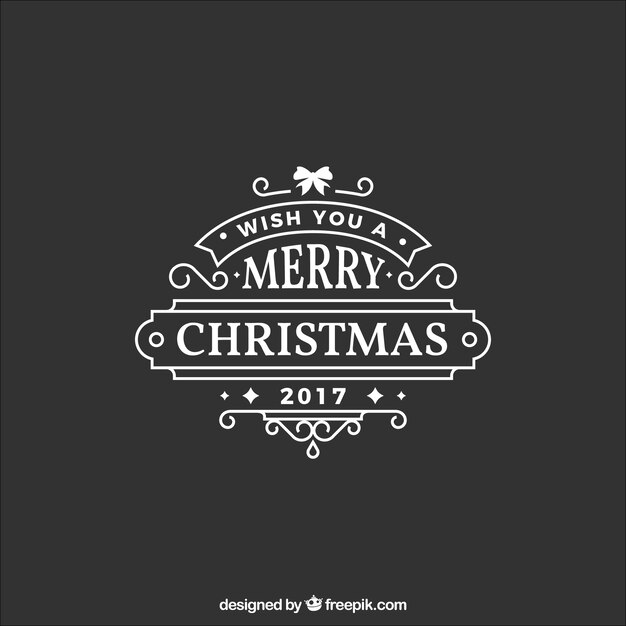 Beautiful christmas sticker in flat design