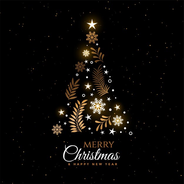 Beautiful christmas tree decorative greeting card design