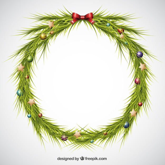 Beautiful christmas wreath with balls