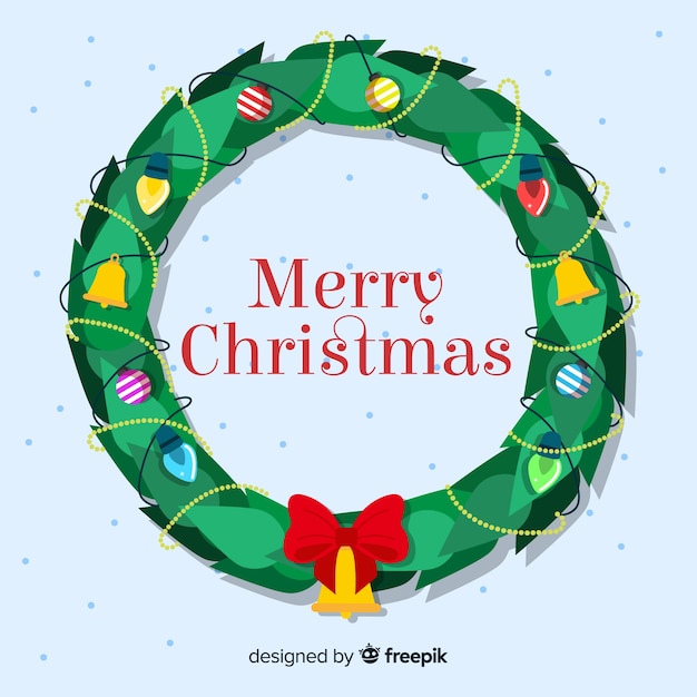 Бесплатное векторное изображение Красивый рождественский венок