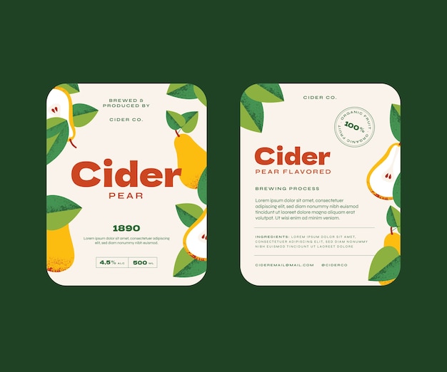 Beautiful cider label template