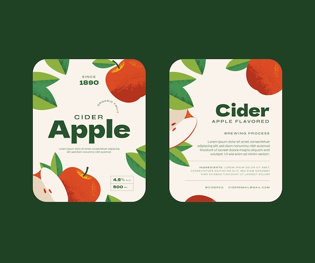 Free vector beautiful cider label template