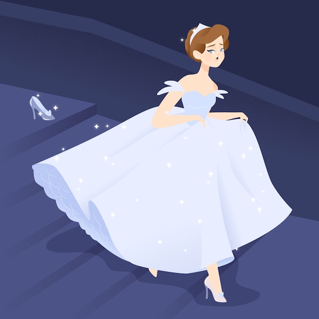 Beautiful cinderella flat design