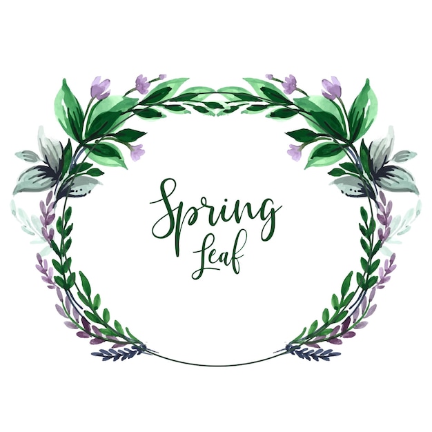 Free vector beautiful circular spring leaf frame card design