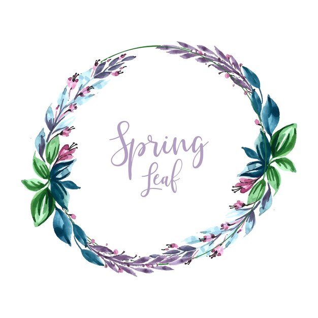 Free vector beautiful circular spring leaf frame card design