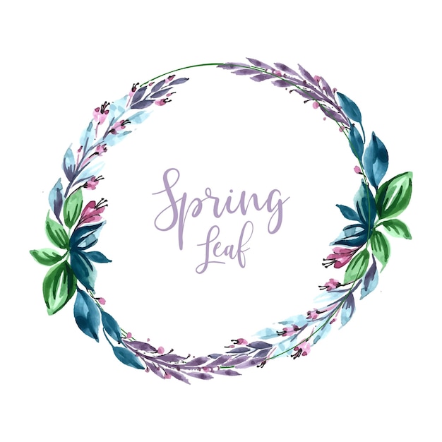 Beautiful circular spring leaf frame card design