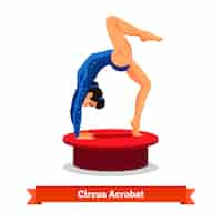 Free vector beautiful circus acrobat performs gymnastic bridge