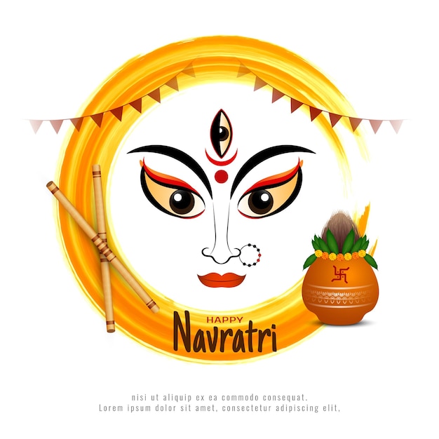 Beautiful classic happy navratri festival greeting background vector