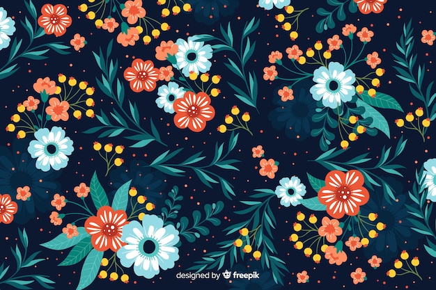 Free vector beautiful colorful decorative floral background