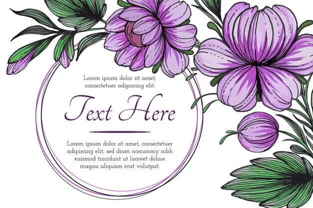 꽃의 아름다운 구성 꽃 프레임 카드