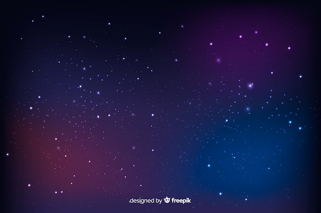 Free vector beautiful cosmic landscape with blurred stars background