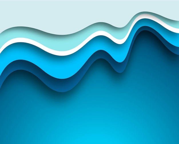 Бесплатное векторное изображение Красивый творческий синий фон волны