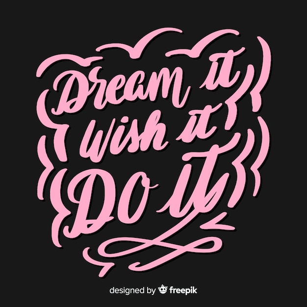 Free vector beautiful creative motivational lettering background